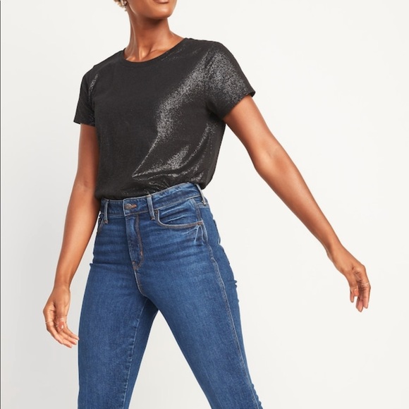 NWT Old Navy Black Shimmer Cotton T-Shirt - Picture 10 of 10